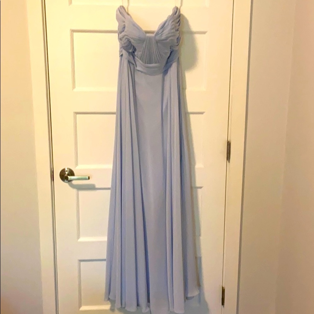 Anthropologie floor length light blue dress